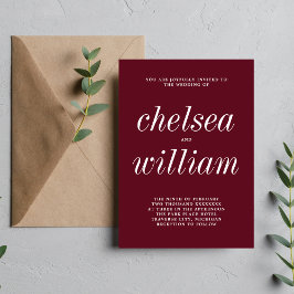 Echte eenvoud 2 Rosewood Minimalist Wedding Kaart