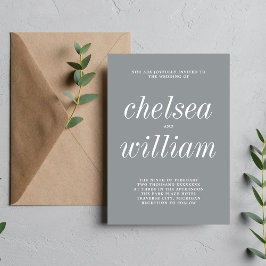 Echte eenvoud 2 Stone Grey Minimalist Wedding Kaart