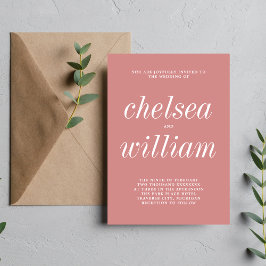 Echte eenvoud 2 Stusty Roos minimalistische bruilo Kaart