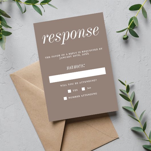 Echte eenvoud 2-tapes eenvoudige minimalistische b RSVP kaartje