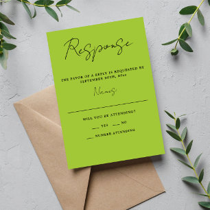 Echte Eenvoud 3 Huwelijksscript Minimaal Lente Huw RSVP Kaartje