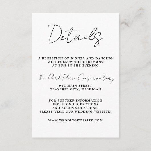 Echte eenvoud 3 Manuscript Eenvoudige Minimalistis Informatiekaartje (Voorkant)