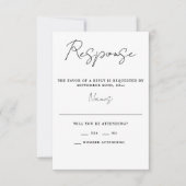 Echte eenvoud 3 Manuscript Eenvoudige Minimalistis RSVP Kaartje (Voorkant)