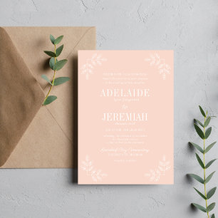 Echte eenvoud 6 Beluisterde Floral Wedding Uitnodi Kaart