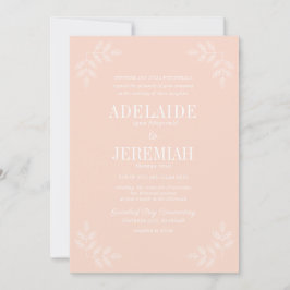 Echte eenvoud 6 Beluisterde Floral Wedding Uitnodi Kaart