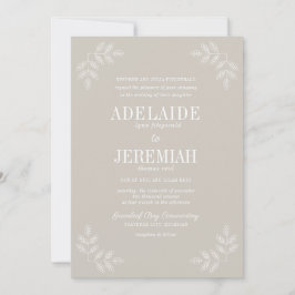 Echte eenvoud 6 Bloemen Oyster bruiloft uitnodigin Kaart