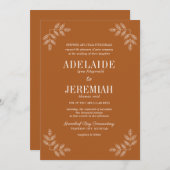 Echte eenvoud 6 Bloemen Terracotta bruiloft Kaart (Voorkant / Achterkant)