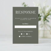 Echte eenvoud 6 Camo Minimalist Wedding RSVP Kaartje (Staand voorkant)