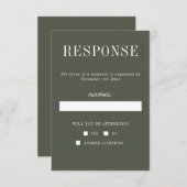 Echte eenvoud 6 Camo Minimalist Wedding RSVP Kaartje (Voorkant / Achterkant)