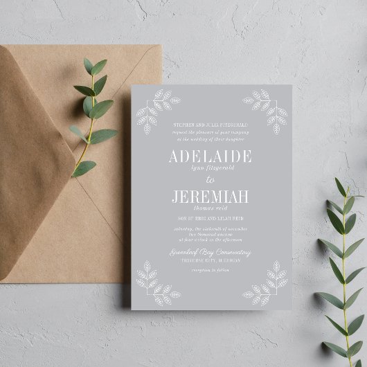 Echte eenvoud 6 Floral Sterling Wedding Kaart