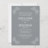 Echte eenvoud 6 Floral Stone Wedding Invitation Kaart (Voorkant)
