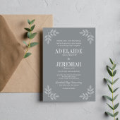 Echte eenvoud 6 Floral Stone Wedding Invitation Kaart