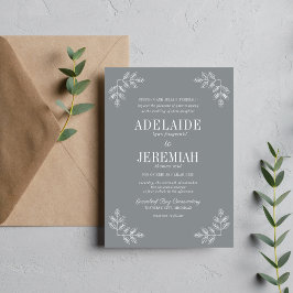 Echte eenvoud 6 Floral Stone Wedding Invitation Kaart