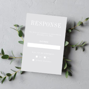 Echte Eenvoud 6 Koele Mist Minimalistische Trouwda RSVP Kaartje