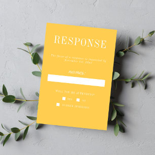 Echte eenvoud 6 Marigold Minimalist Wedding RSVP Kaartje