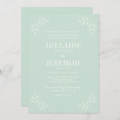 Echte eenvoud 6 Mint Bloemenbruiloft Kaart (Voorkant / Achterkant)