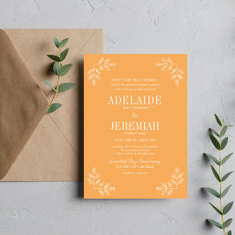 Echte eenvoud 6 Sorbet Floral Wedding Kaart