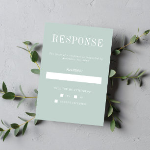 Echte eenvoud 6 Zee Glass Minimalist Wedding RSVP Kaartje