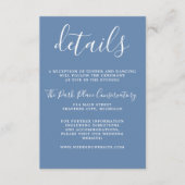 Echte eenvoud Denim Blue Chic Minimalist Wedding Informatiekaartje (Voorkant)