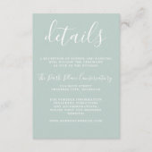 Echte eenvoud Zee Glass Chic Minimalist Wedding Informatiekaartje (Voorkant)