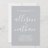 Echte Eenvoudig Sterling Script Minimalist Wedding Kaart (Voorkant)