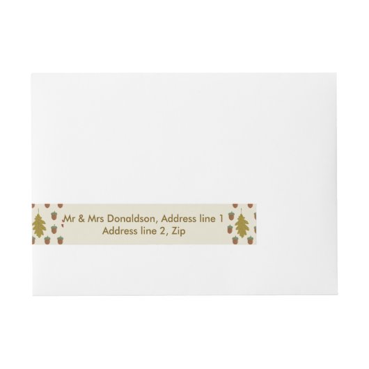 Echte eikenbladeren en Herfst van eikenbomen Adreslabel Wikkel (Voorkant)