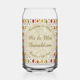 Echte eikenbladeren en Herfst van eikenbomen Blikvorm Glas