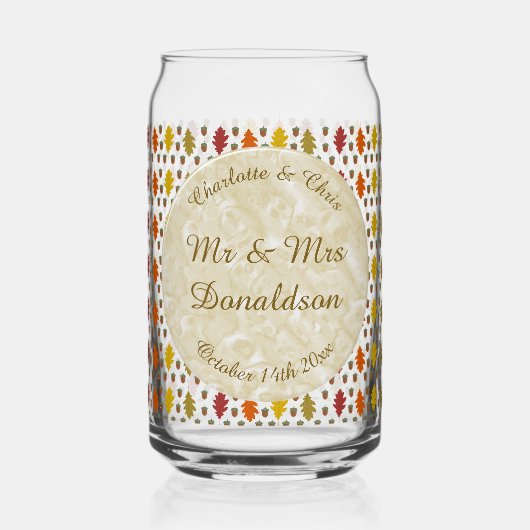 Echte eikenbladeren en Herfst van eikenbomen Blikvorm Glas (Voorkant)