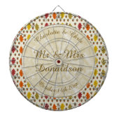 Echte eikenbladeren en Herfst van eikenbomen Dartbord (Voorkant)