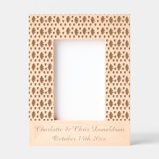 Echte eikenbladeren en Herfst van eikenbomen Gegraveerde Lijstjes (Voorkant)