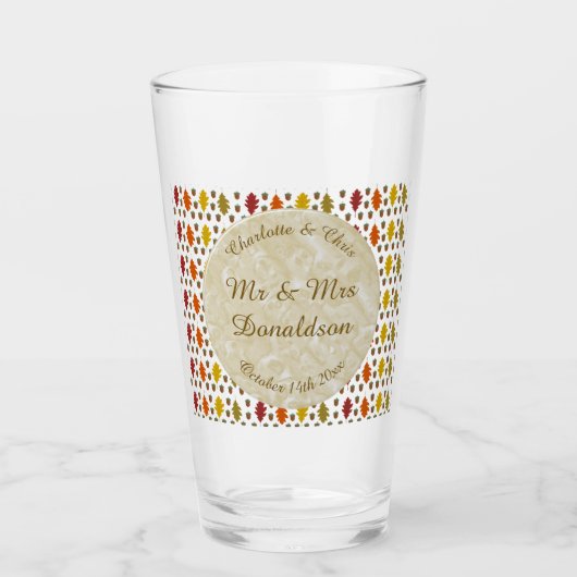 Echte eikenbladeren en Herfst van eikenbomen Glas (Voorkant)