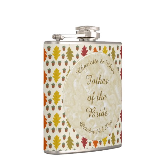 Echte eikenbladeren en Herfst van eikenbomen Heupfles (Rechts)