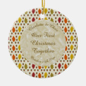 Echte eikenbladeren en Herfst van eikenbomen Keramisch Ornament (Voorkant)