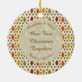 Echte eikenbladeren en Herfst van eikenbomen Keramisch Ornament (Achterkant)