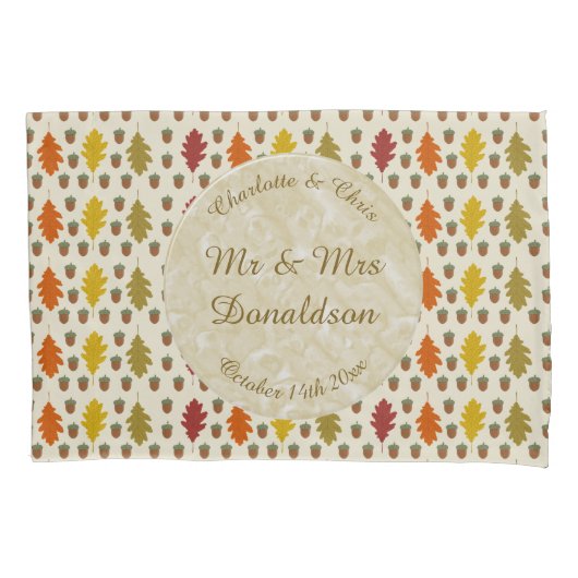 Echte eikenbladeren en Herfst van eikenbomen Kussensloop (Voorkant)