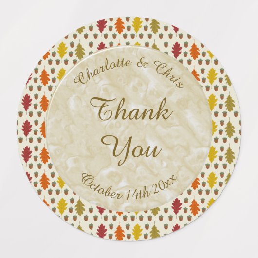 Echte eikenbladeren en Herfst van eikenbomen Labels (Design 1)