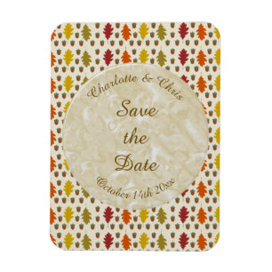 Echte eikenbladeren en Herfst van eikenbomen Magneet