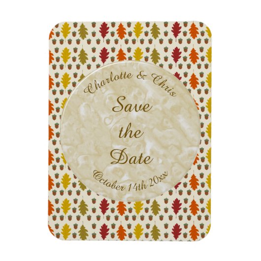 Echte eikenbladeren en Herfst van eikenbomen Magneet (Verticaal)