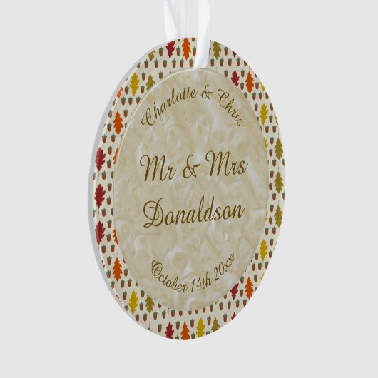 Echte eikenbladeren en Herfst van eikenbomen Ornament (voorkant)