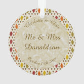 Echte eikenbladeren en Herfst van eikenbomen Ornament (achterkant)