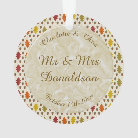 Echte eikenbladeren en Herfst van eikenbomen Ornament (achterkant)