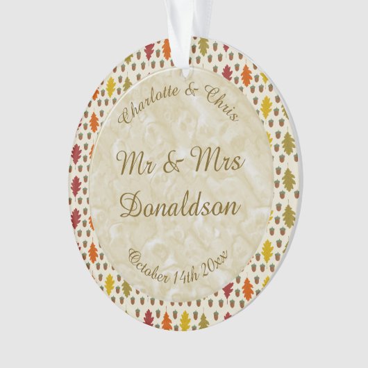 Echte eikenbladeren en Herfst van eikenbomen Ornament (voorkant)