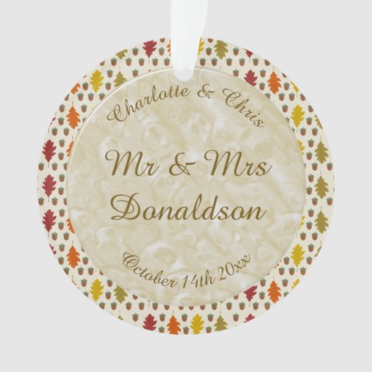 Echte eikenbladeren en Herfst van eikenbomen Ornament (voorkant)