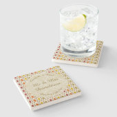 Echte eikenbladeren en Herfst van eikenbomen Stenen Onderzetter (Zijkant)