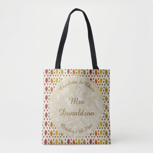 Echte eikenbladeren en Herfst van eikenbomen Tote Bag (Voorkant)