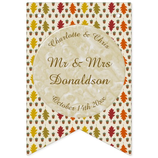 Echte eikenbladeren en Herfst van eikenbomen Vlaggetjes (Eerste vlag)