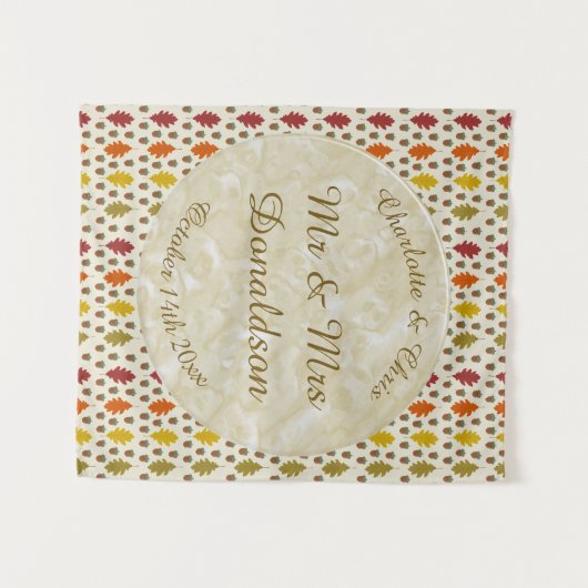 Echte eikenbladeren en Herfst van eikenbomen Wandkleed (Voorkant (horizontaal))