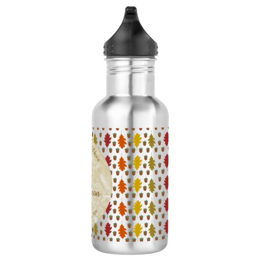 Echte eikenbladeren en Herfst van eikenbomen Waterfles (Rechts)