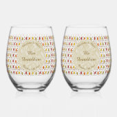 Echte eikenbladeren en Herfst van eikenbomen Wijnglas Zonder Voet (Voorkant)