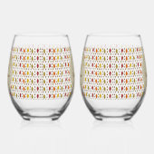 Echte eikenbladeren en Herfst van eikenbomen Wijnglas Zonder Voet (Links)